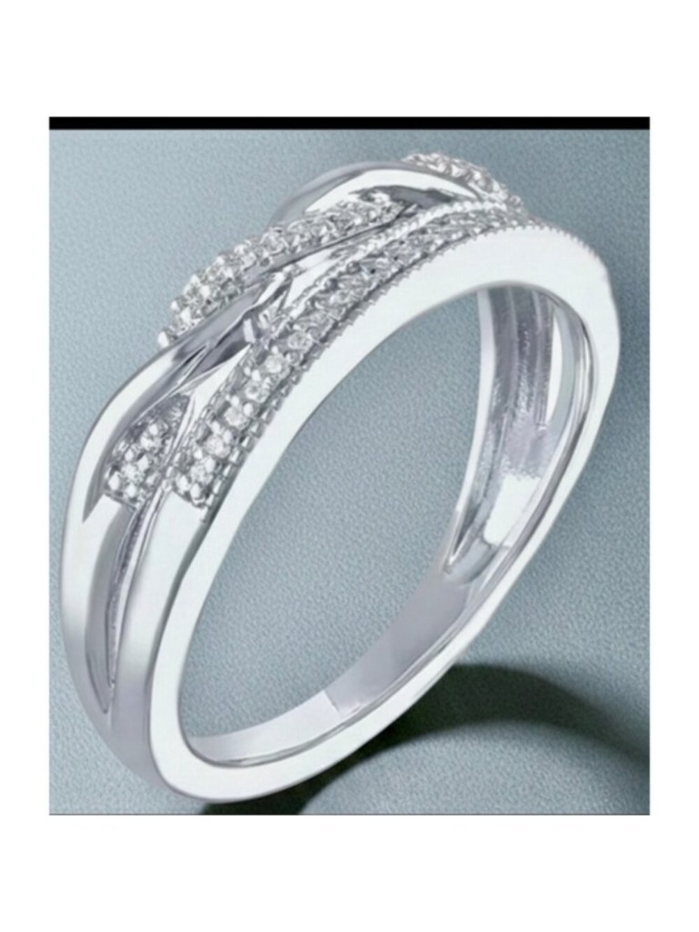 Ladies Diamond natural ring Sterling Silver 925 Band Size 7